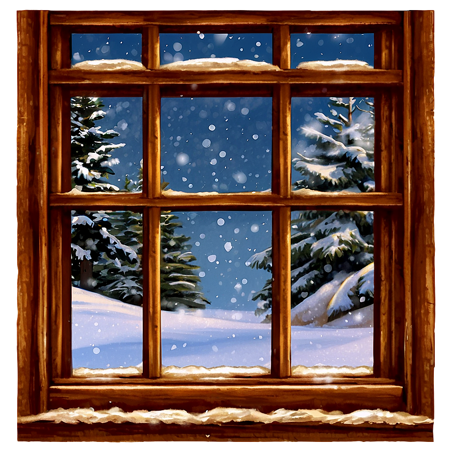 Windows With Snow Scene Png 06112024 PNG Image