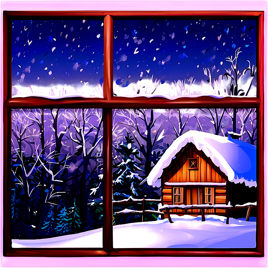 Windows With Snow Scene Png Tms PNG Image