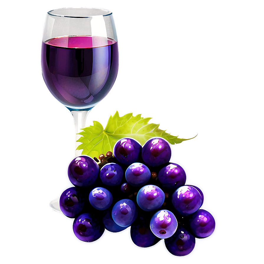 Wine Glass With Grapes Png Evq PNG Image