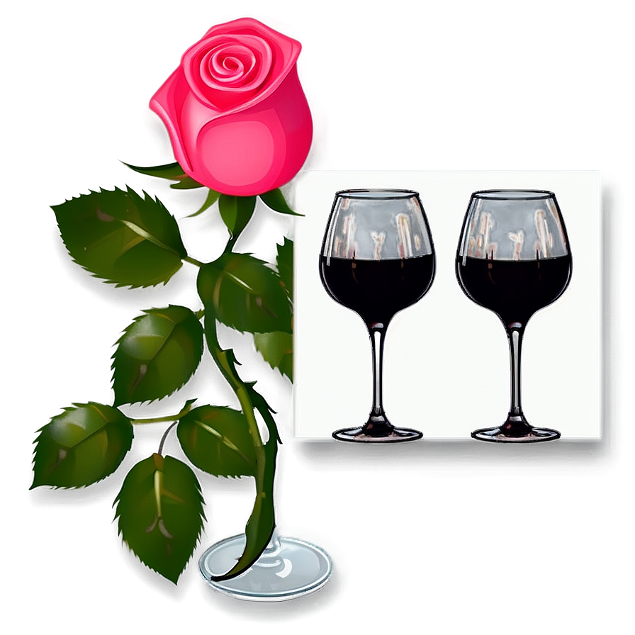 Wine Glass With Rose Png Xfo55 PNG Image