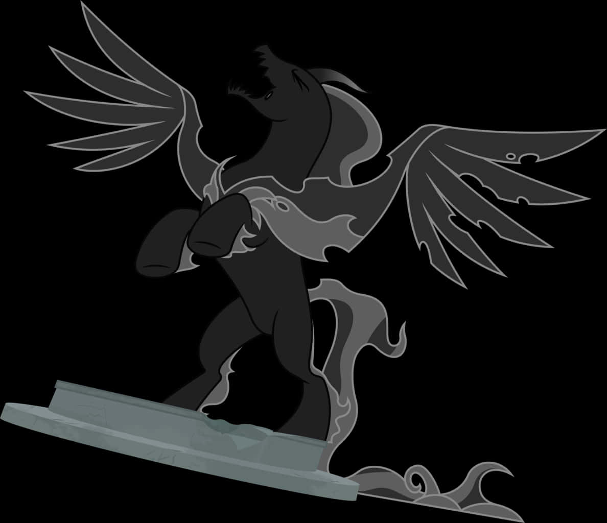 Winged Horse Silhouette PNG Image