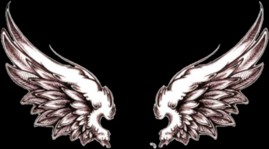 Winged Symmetry Tattoo Design PNG Image