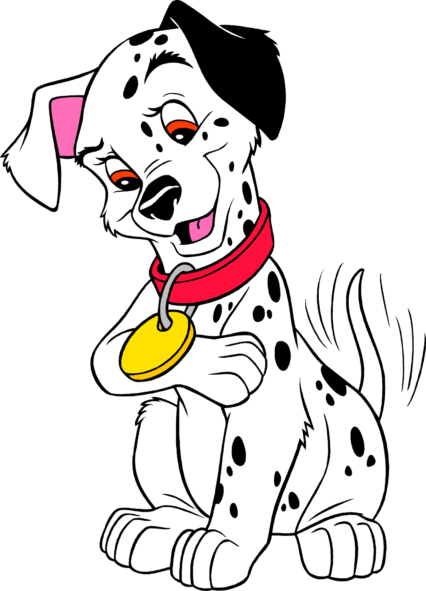 Winking Dalmatian Cartoon PNG Image