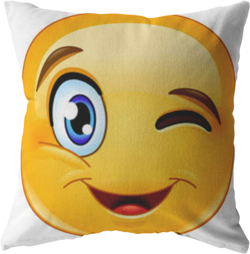 Winking Emoji Cushion Design PNG Image