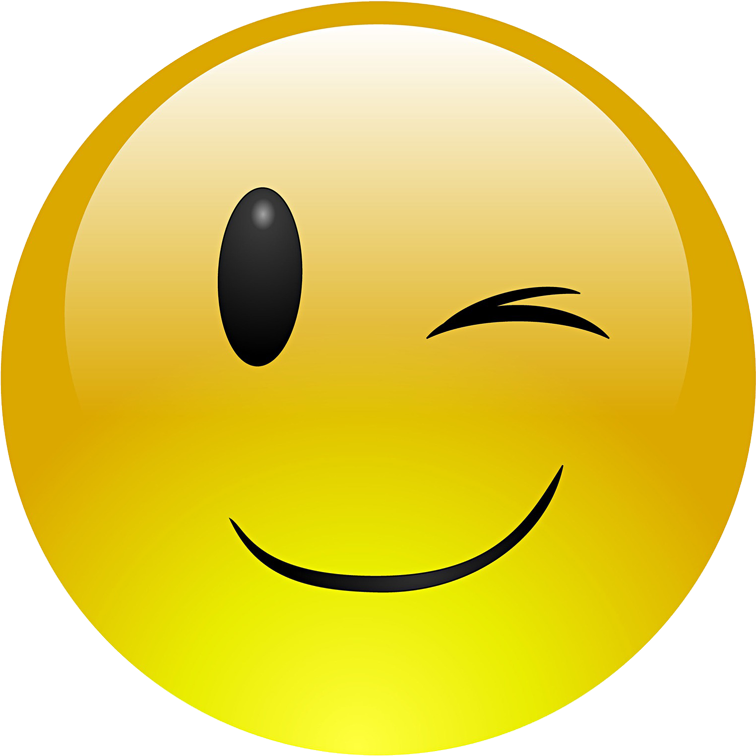 Winking Yellow Face Emoji PNG Image