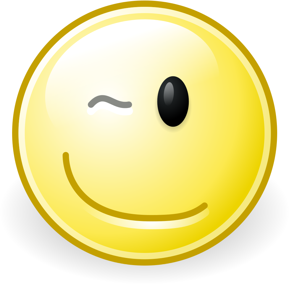 Winking Yellow Smiley Face Emoji PNG Image