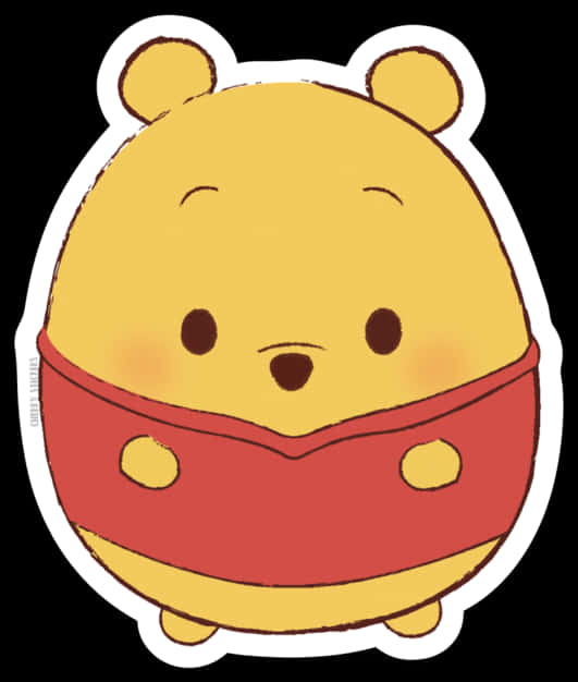 Winnie The Pooh Cute Sticker PNG Image