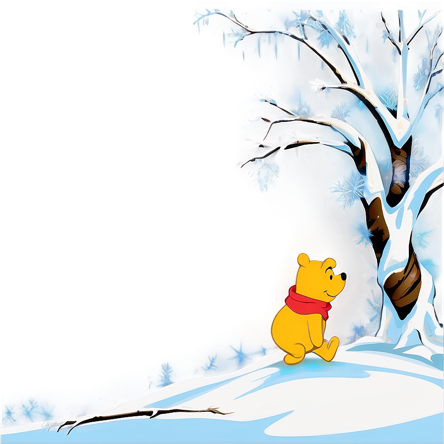 Winnie The Pooh Winter Scene Png Flp PNG Image