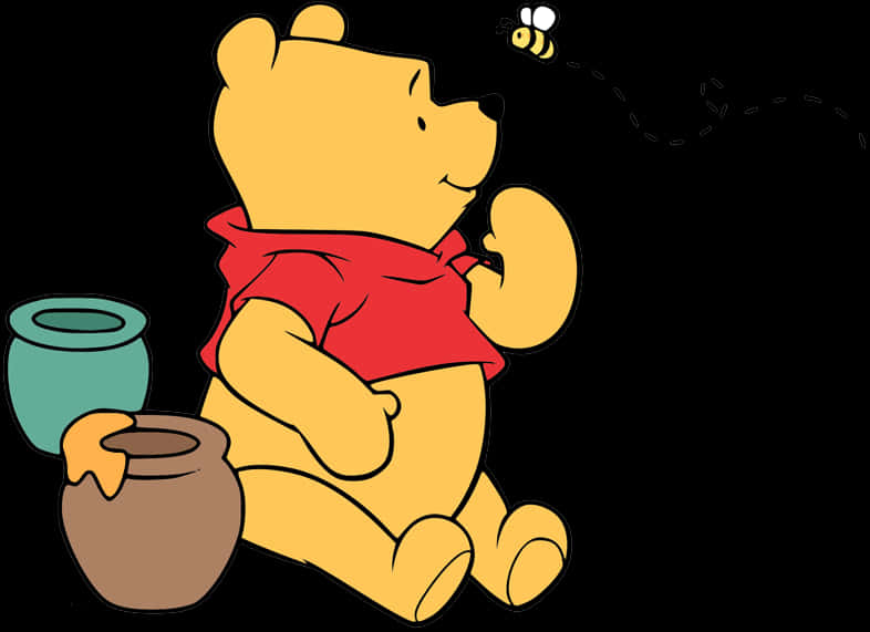 Winnie The Poohand Honey Pot PNG Image