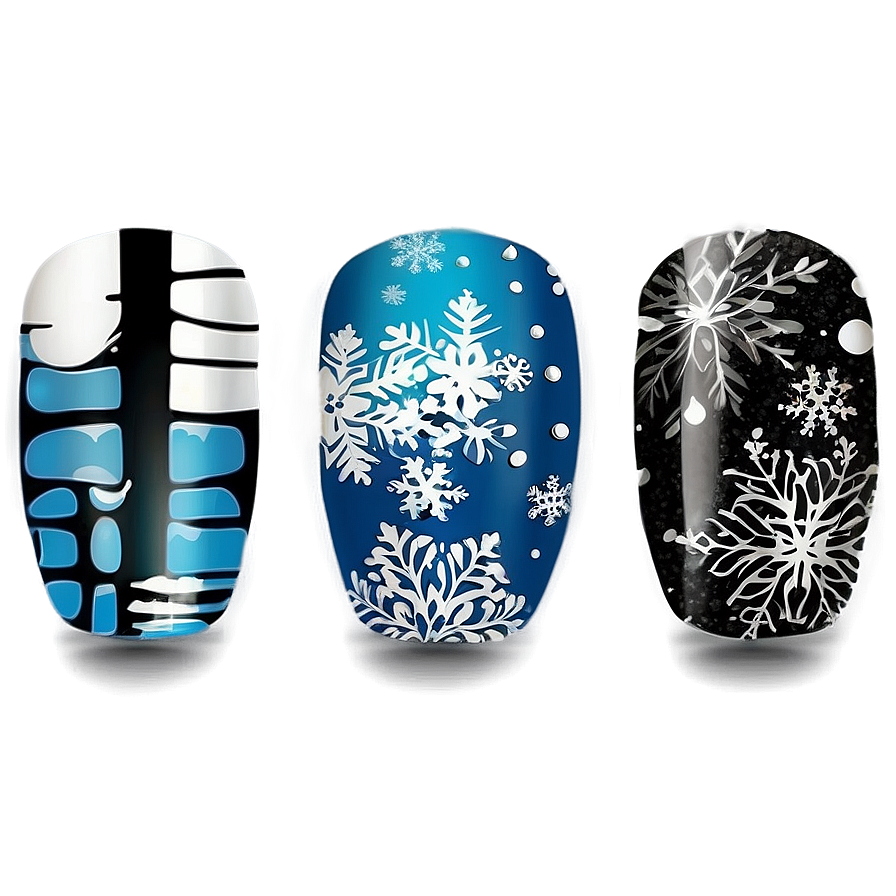 Winter Acrylic Nails Designs Png 4 PNG Image