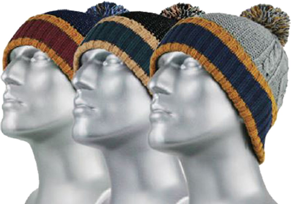 Winter Beanies Three Styles PNG Image