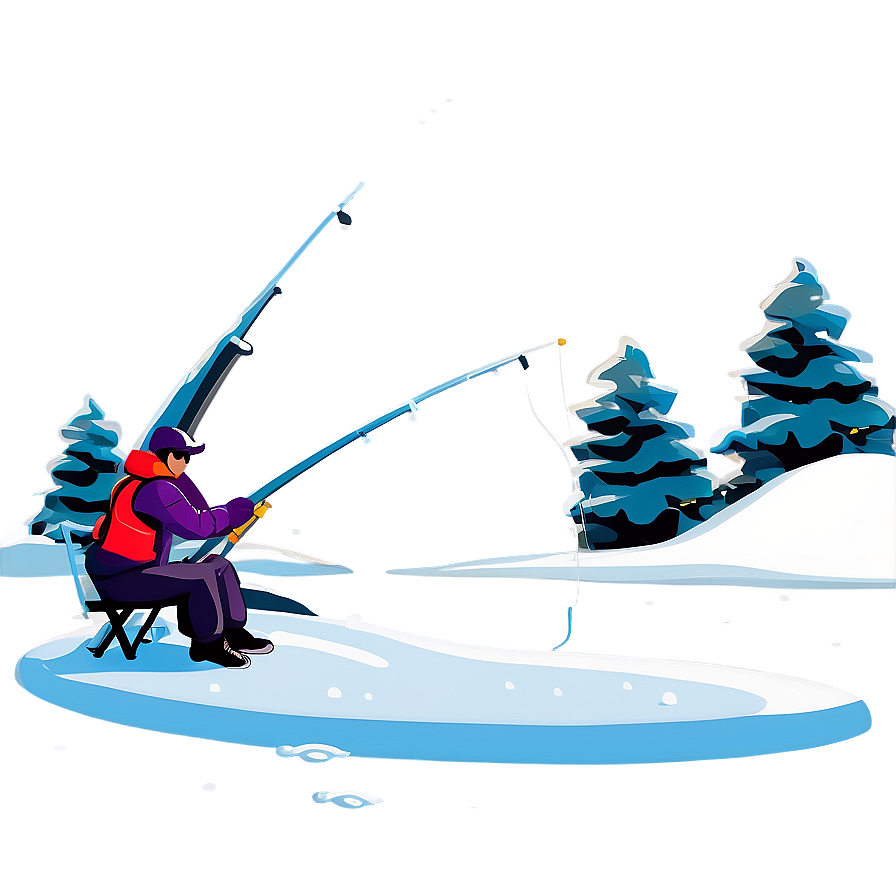 Winter Fishing Scene Png Qjt55 PNG Image