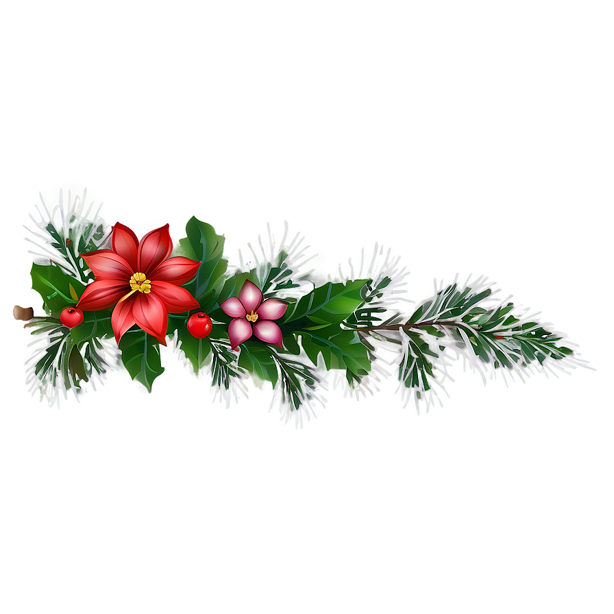 Winter Flower Border Png Tay26 PNG Image