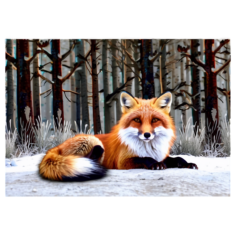 Winter Fox Scene Png 05062024 PNG Image