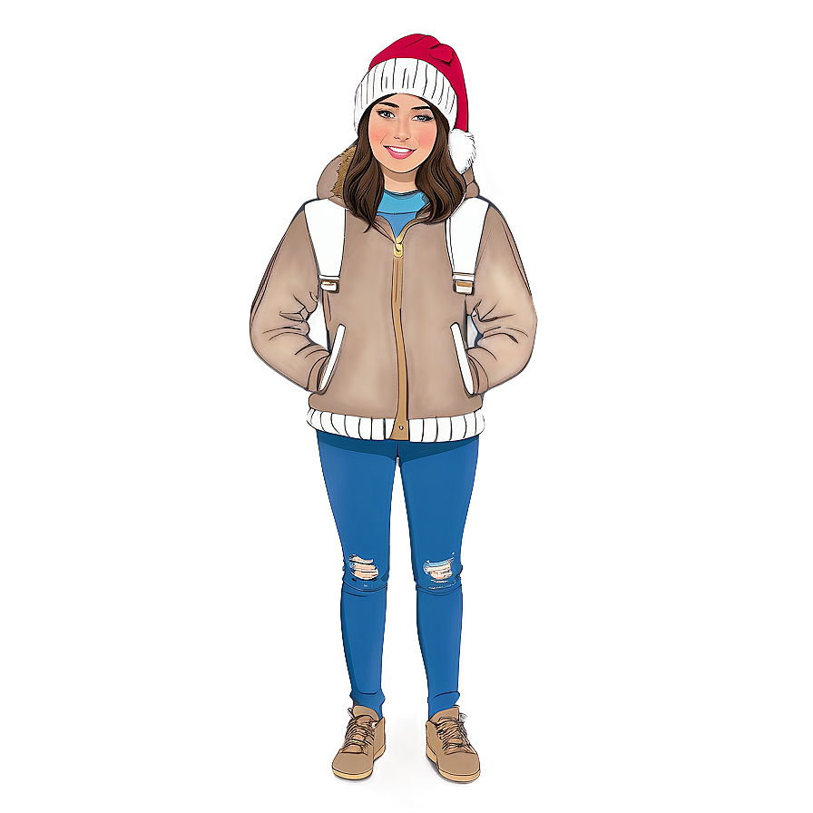 Winter Girl With Brown Hair Png 05252024 PNG Image