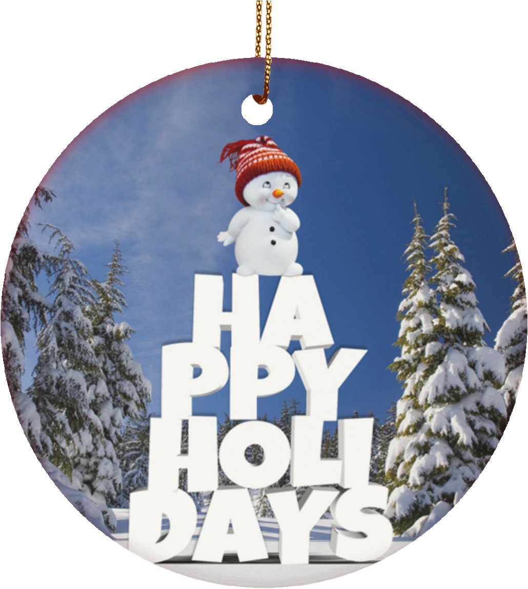 Winter Holiday Ornament Snowman PNG Image