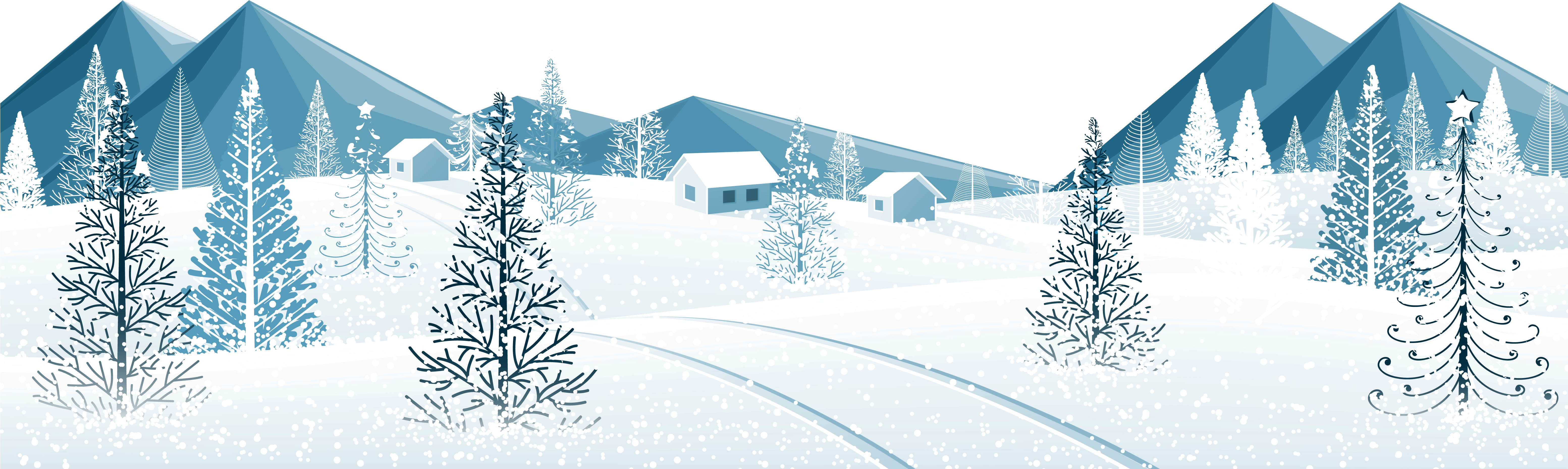 Winter Landscape Panorama PNG Image