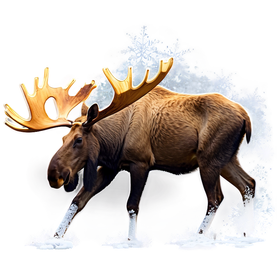 Winter Moose Landscape Png Lrt55 PNG Image