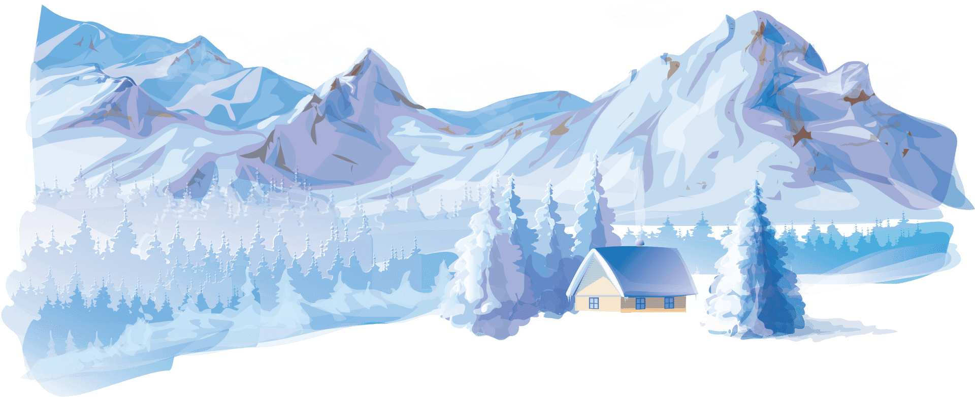 Winter_ Mountain_ Scene_with_ Cozy_ Cabin PNG Image