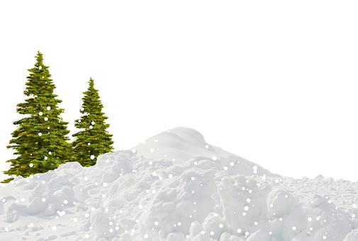 Winter Night Snowfall PNG Image