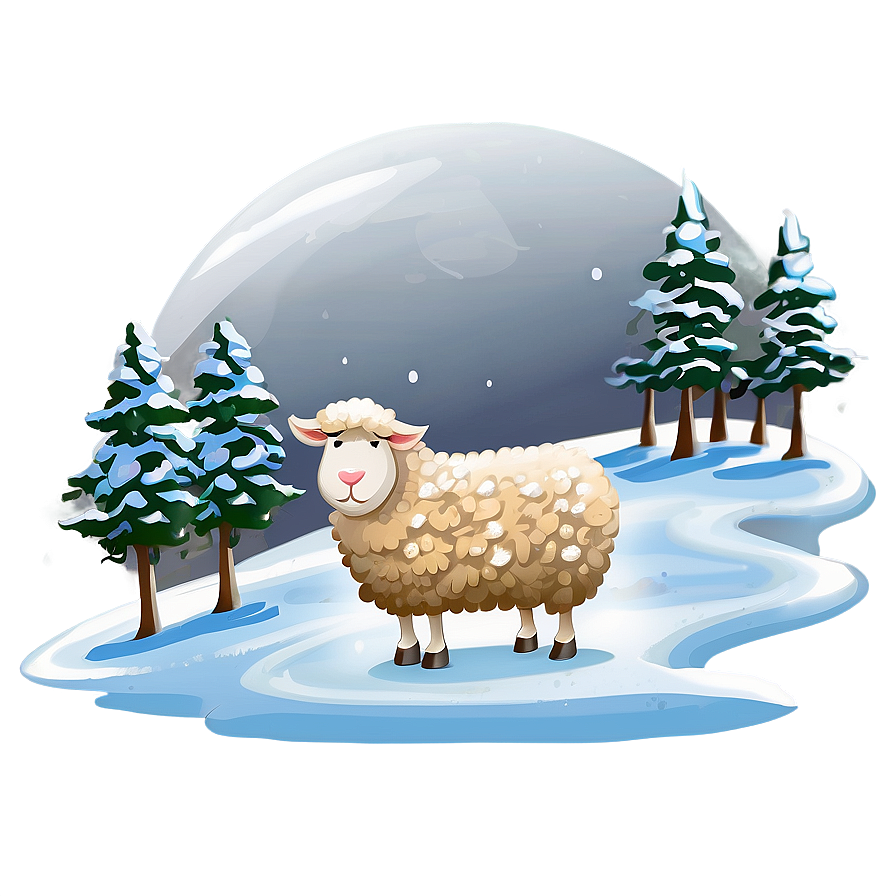 Winter Sheep Png Qrj PNG Image