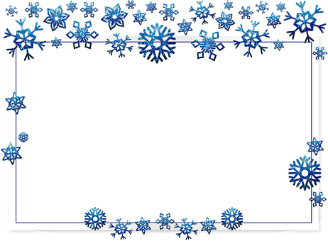 Winter Snowflake Frame Design PNG Image