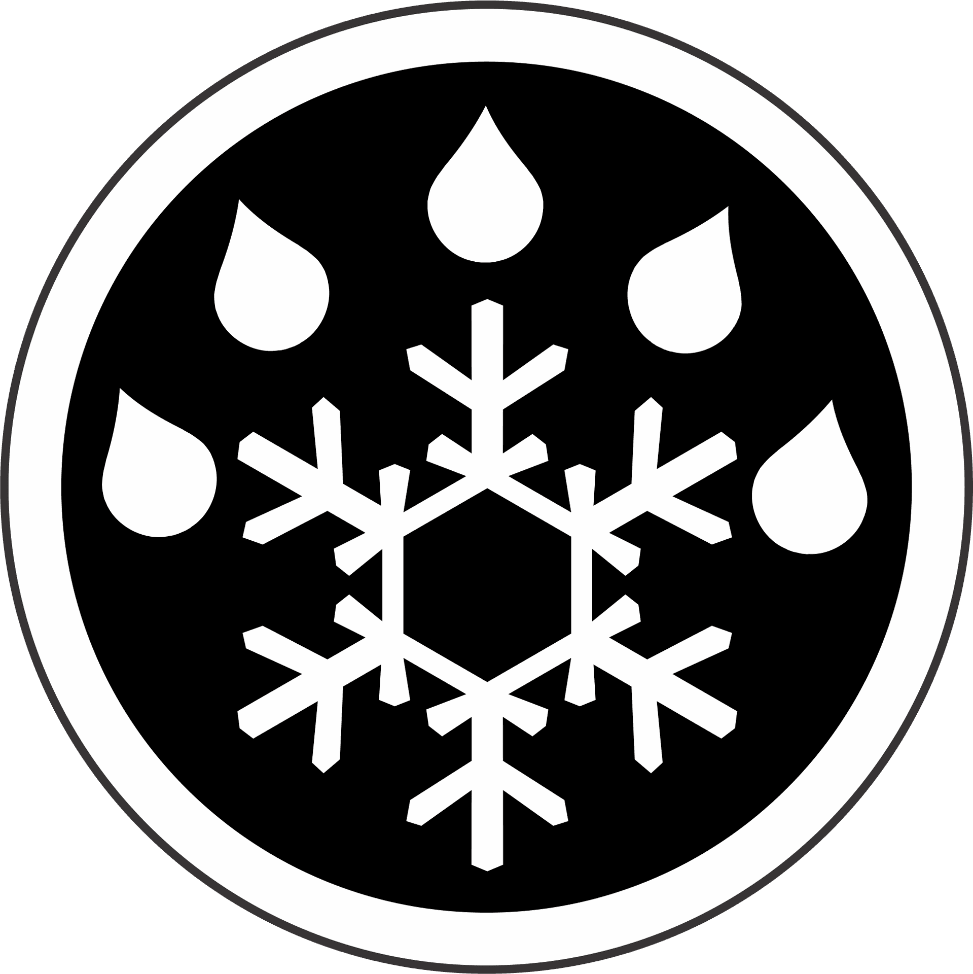 Winter Snowflake Water Drops Symbol PNG Image