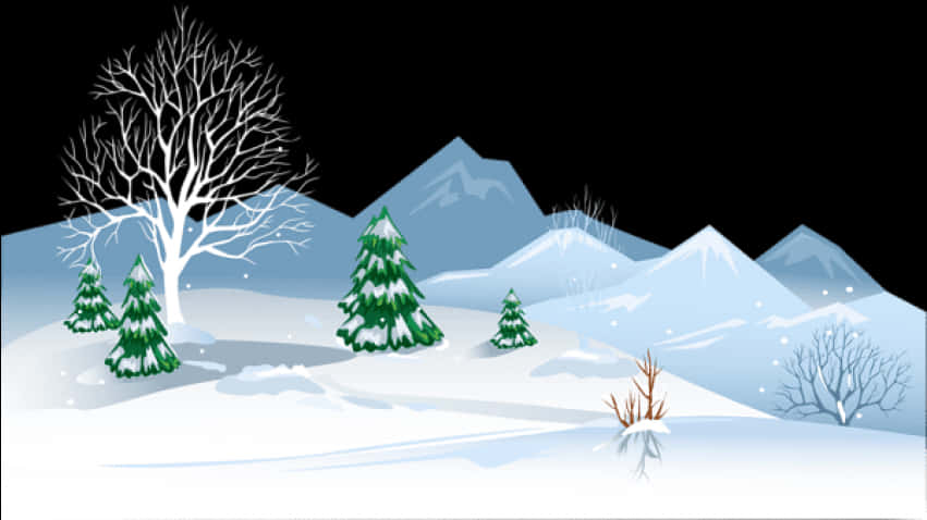 Winter_ Snowscape_with_ Trees_and_ Mountains.jpg PNG Image