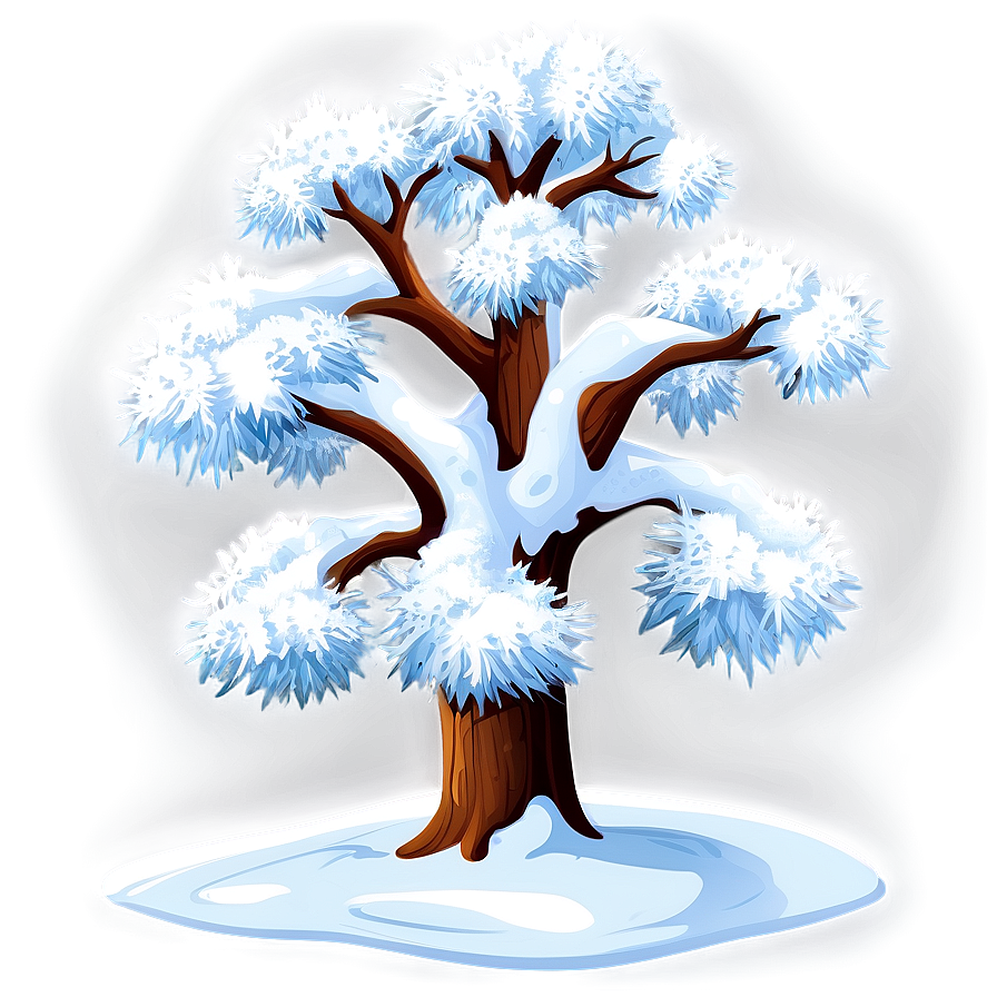 Winter Snowy Oak Tree Png Txa PNG Image