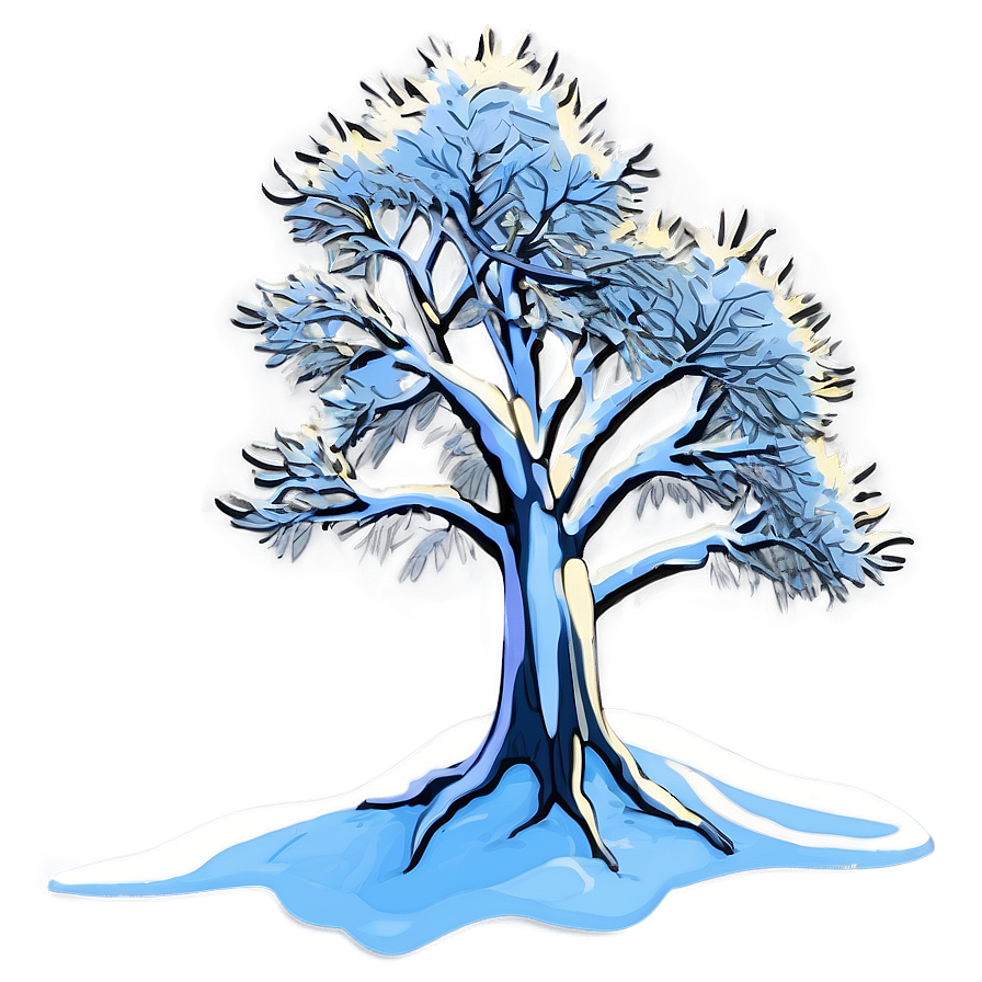 Winter Tree Elevation Scene Png 29 PNG Image