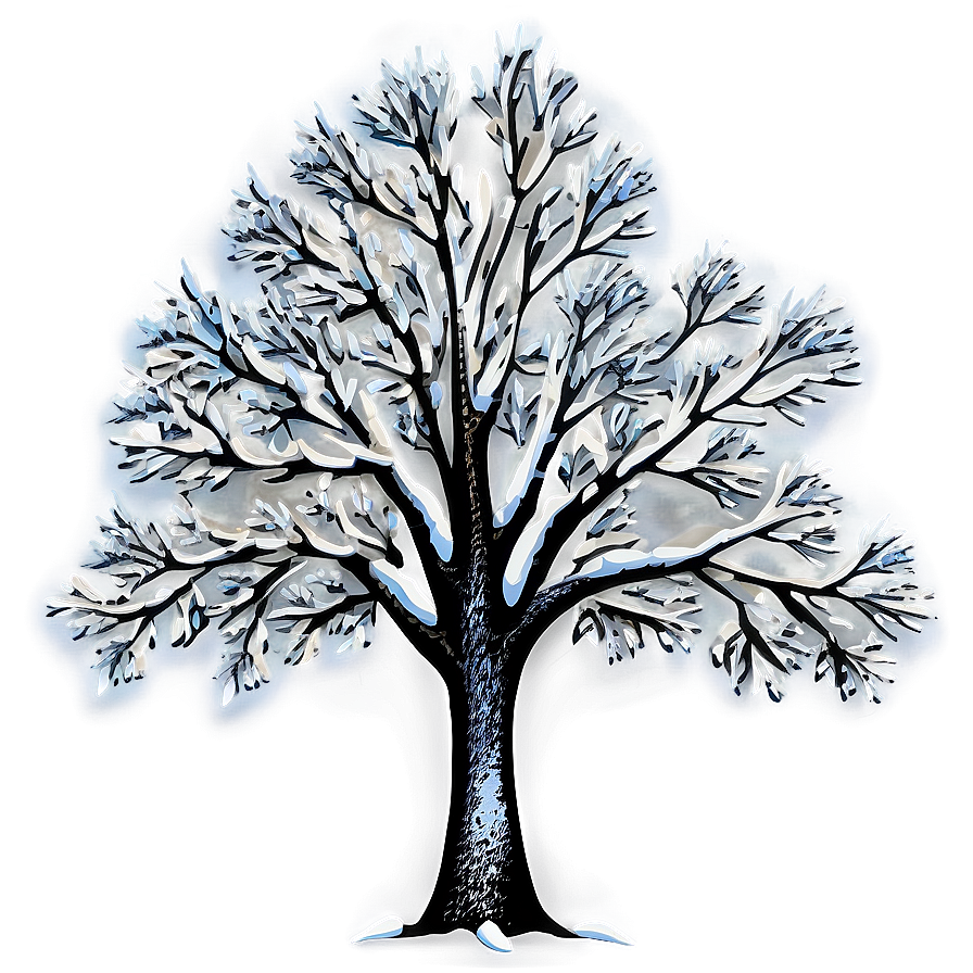 Winter Tree Illustration Png Yhe PNG Image