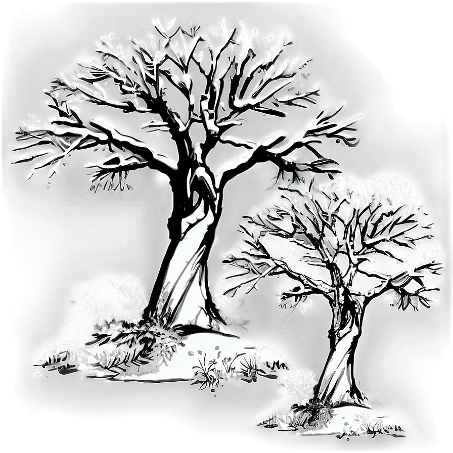 Winter Trees In Black And White Png 06292024 PNG Image