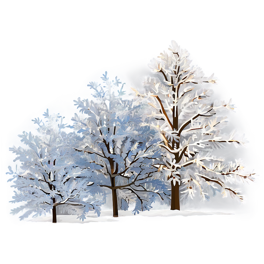 Winter Trees With Ice Crystals Png Rlr PNG Image