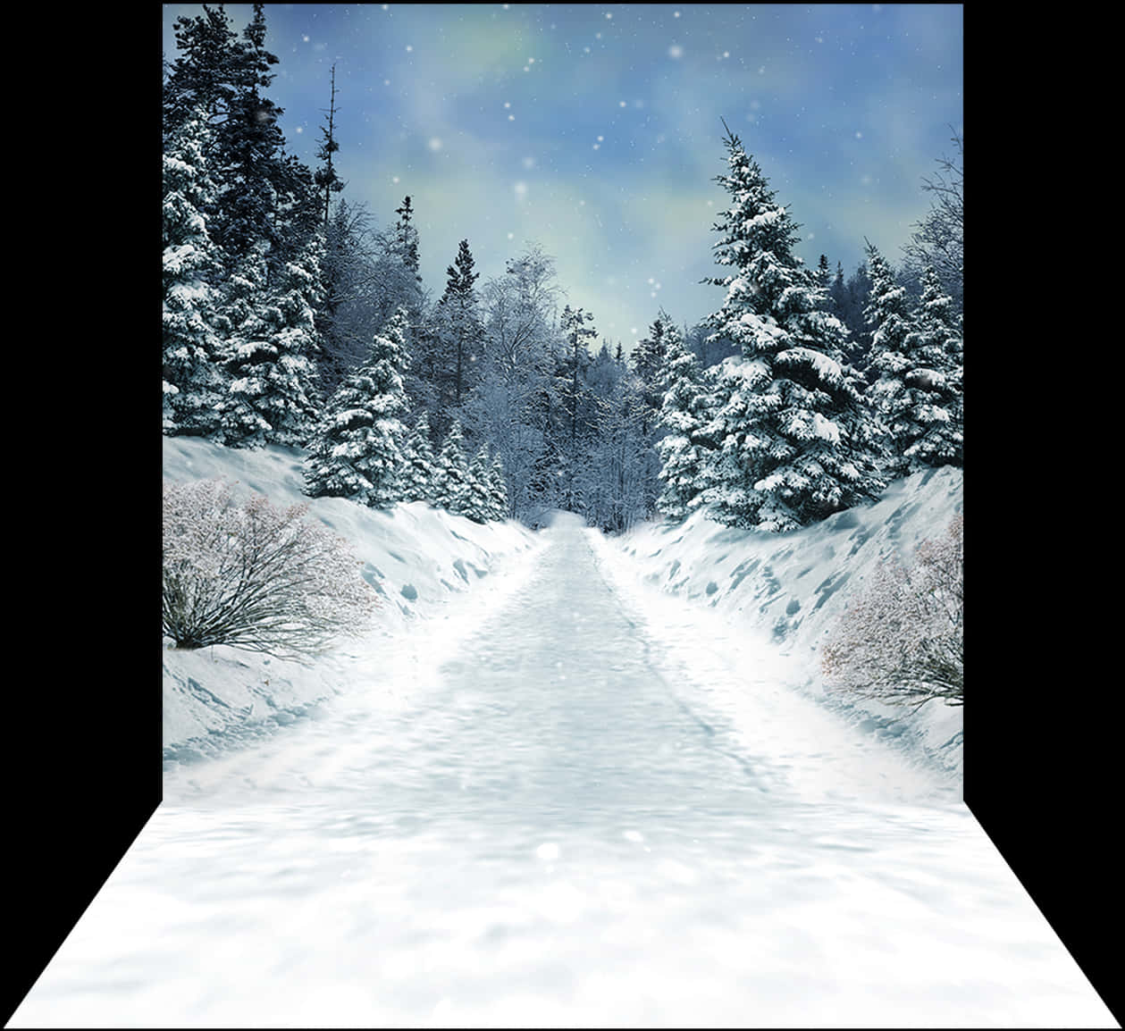 Winter Wonderland Snowy Path.jpg PNG Image