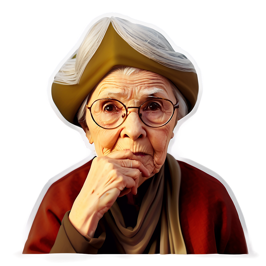 Wise Old Woman Illustration Png 06202024 PNG Image