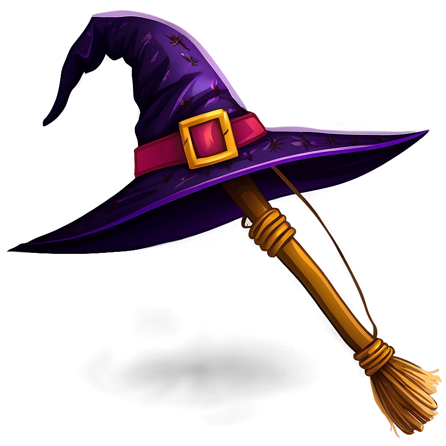 Witch Hat And Broom Png Tfr13 PNG Image