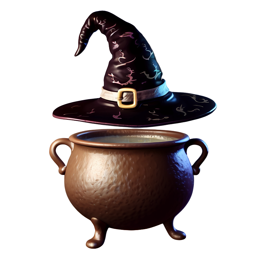 Witch Hat And Cauldron Png Sve40 PNG Image