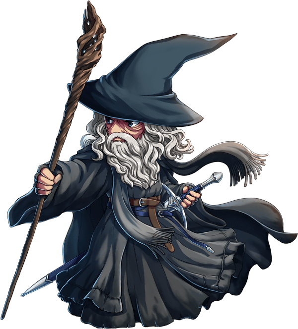 Wizard_with_ Staff_and_ Sword PNG Image