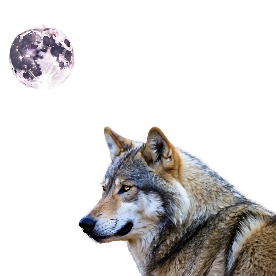 Wolf And Full Moon Night Png Skh PNG Image