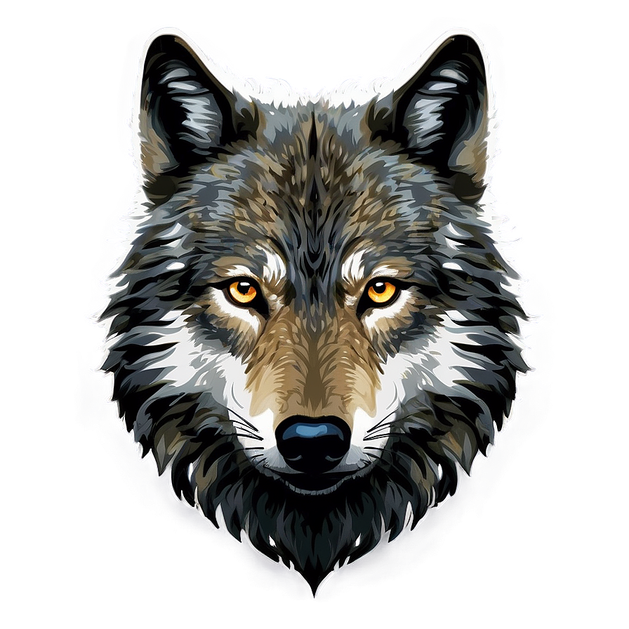 Wolf Face In A Forest Background Png Squ72 PNG Image