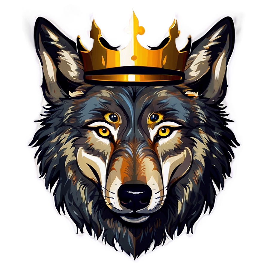 Wolf Face With Crown Png 06292024 PNG Image