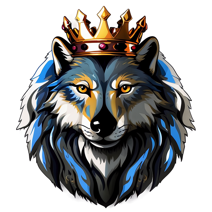 Wolf Face With Crown Png 06292024 PNG Image