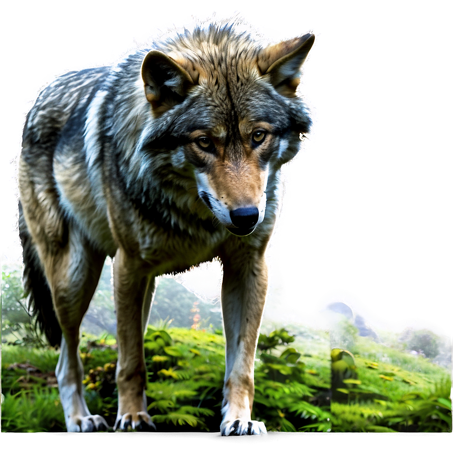 Wolf In Forest Landscape Png 05032024 PNG Image