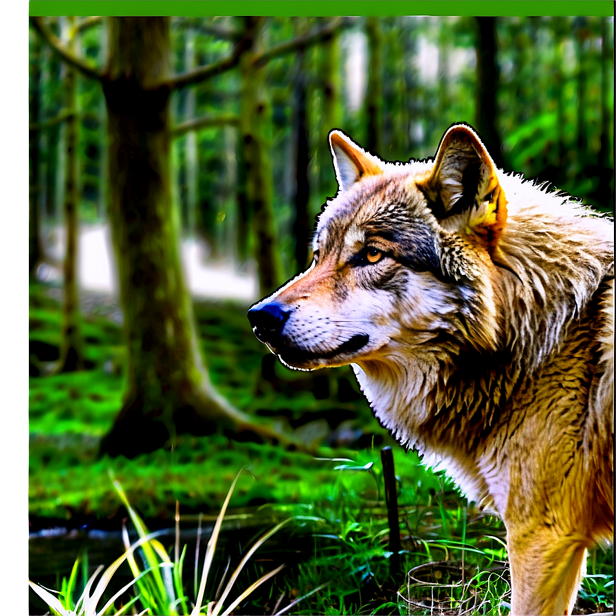 Wolf In Forest Landscape Png Bbl38 PNG Image