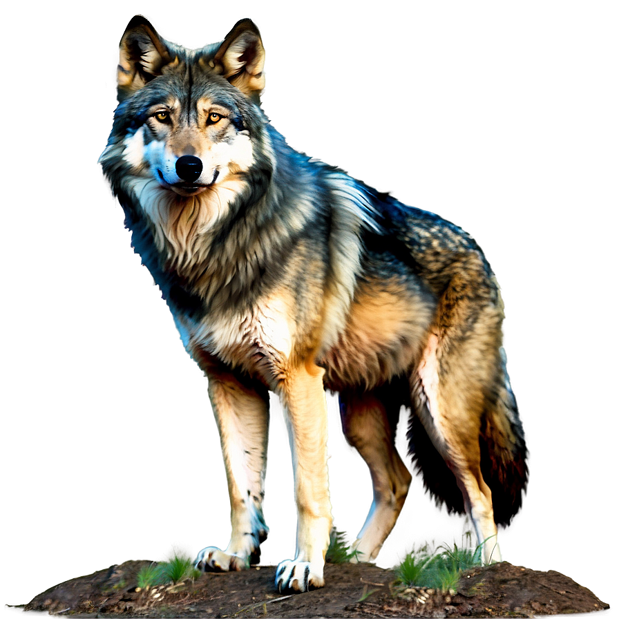 Wolf In Forest Landscape Png Suj56 PNG Image