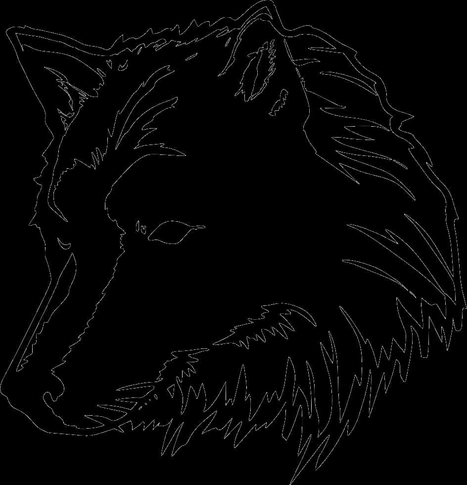 Wolf Sketch Outline PNG Image