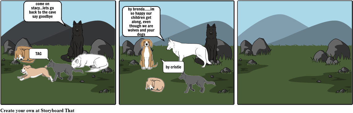 Wolves And Dogs Comic Strip PNG Image