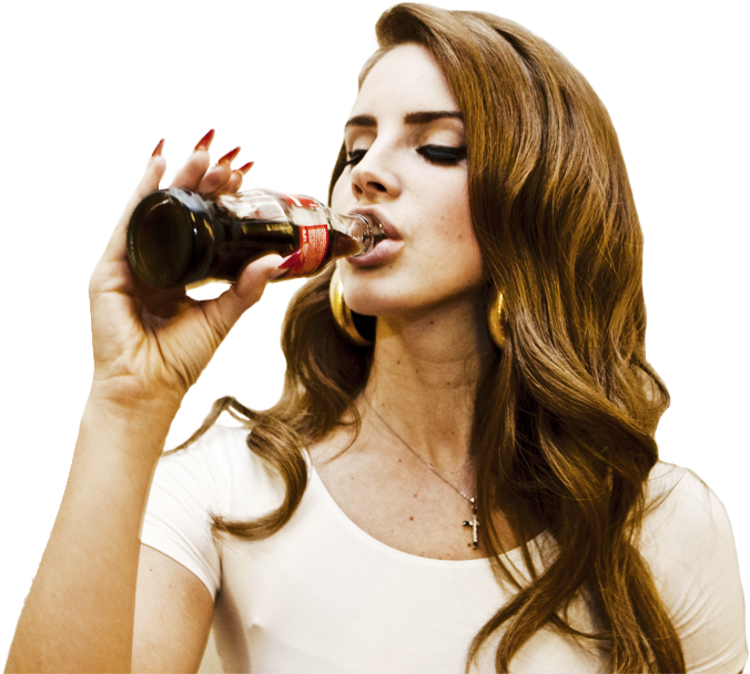 Woman Drinking Cola PNG Image