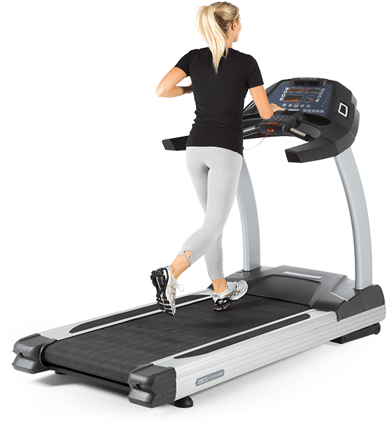 Woman Exercisingon Treadmill PNG Image