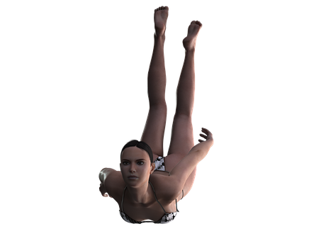 Woman Floatingin Darkness PNG Image